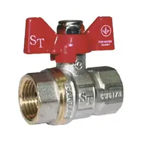 Кран кульовий для води SANTAN Professional 602, 3/4 \" внутрішній-внутрішній, червоний бабочка