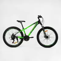 Велосипед Спортивный Corso 26" "GTR-30002", 21 скорость, алюминиевая рама 13’’, переключатели Shimano. Green (137788)