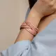 Кожаный браслет косичка розовый