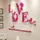 Акрилова 3D наклейка "Love" червона троянда