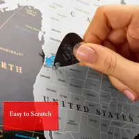 Скретч-карта "My Map Black edition ENG" GOLD/SILVER, Сірий, англійська
