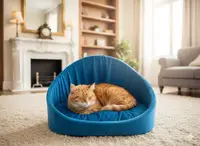Лежак для собак і котів Фараон Бірюза, 320х430х310