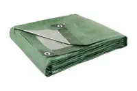 Тент MASTERTOOL 4х5 м, двусторонний 130 г/м². Khaki and silver (89-1405)