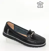 Черные женские кожаные мокасины черный