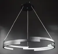 Люстра светодиодная подвесная LED светильник для квартиры на потолок лэд 26905 Черный 30-150х56х56 см.
