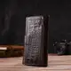 Вместительное вертикальное мужское портмоне из натуральной кожи с тиснением под крокодила CANPELLINI 21837 Коричневое