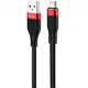 Кабель USB-MicroUSB Hoco U72 Forest в силиконе 1.2м Чёрный с красным