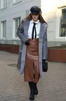 Дубленка женская зимняя серая код П834 L