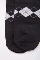 Жіночі короткі шкарпетки, чорного кольору з ромбами, 131R137108