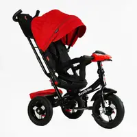 Детский велосипед Best Trike, поворотное сиденье, складной руль, фара музыкальная с USB, Bluetooth. Red (150258)