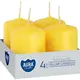 Набір свічок 4 шт. циліндр Bispol AURA Candles Жовті (sw40/60-010)
