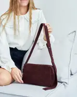 Замшевая женская сумка «Feit» бургунди
