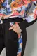 Костюм женский с принтом, цвет черно-коралловый, 230R1125
