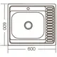 Мийка кухонна ZERIX Z6060R-04-160E (satin) (ZM0576)