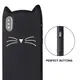 Силиконовый чехол для iPhone XS Max - 3D Cat (Кот с усами), Черный