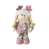 Фигура новогодняя Кукла Девочка 19328 32 см розовая