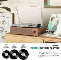 Вініловий програвач Retro Turntable R608 — класика, що оживає у вашому домі (коричневий колір)