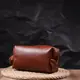 Мужской несессер среднего размера из гладкой кожи на молнии Украина GRANDE PELLE 16766 Светло-коричневый