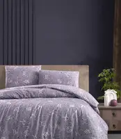 Турецька Постільна білизна First Choice Homesko Goodnight Lavender 200х220см (Простирадло на резинці)