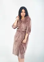 Женский Велюровый Халат 702 - Капучино (S-XL) XL