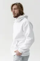 Худи однотонный мужской oversized утепленный GBI Белый размер L/XL (13417-м)