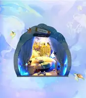 Кукольный домик Ocean house RESTEQ с подсветкой 16х18х14.5 см. Румбокс. Конструктор – миниатюрный кукольный домик, много деталей