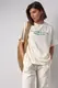 Женская футболка oversize с надписью - кремовый цвет, S
