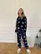 Пижама, домашний костюм AO085 Темно-синий Oversize XL-3XL