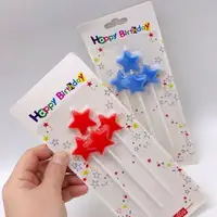 Набор свечей для торта Звездочки 4шт (СИНИЕ)