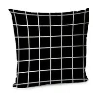 Подушка диванная с бархата Черные квадраты 45x45 см (45BP_URB002)