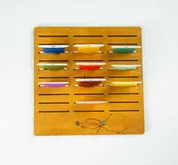Підставка для бобін (шпуль) ТМ Embroidery Craft з магнітом для голок 30 прорізів 14*14 волоський горіх PB-007g