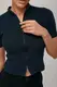 Однотонна футболка в рубчик на блискавці - темно-синій цвет, ONE SIZE