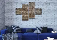 Модульные картины на кухню на Холсте, 90x130 см, (30x30-2/80х30-2)