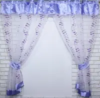 Кухонный комплект 270х170см. шторки с ламбрекеном Цвет фиолетовый с белым Код е777