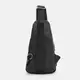 Мужской рюкзак через плечо Borsa Leather K1328c-black