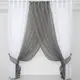 Кухонные шторки (400х160см.) с подвязками. Цвет серый с белым. Код 109к 59-481