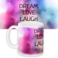 Кружка с принтом Dream love laugh 330 мл (KR_15L015)