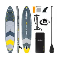 SUP доска 350см Rebel ACTIVE с аксессуарами сапборд Grey, максимальная нагрузка 154 кг, вес 8,5 кг