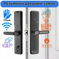 Умный дверной замок кодовый, Wi-Fi с отпечатком пальца и ключ-картой,KHS-K15
