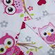 Ткань бязь ранфорс для постельного белья 2,4 м 9832 Совы розовые