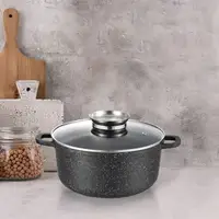 Кастрюля с крышкой круглая Gusto MARBLE GT-2404-26 26 см 5,5 л серая