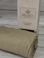 Haki 180х200см., сатиновая простыня на резинке. Belizza Турция.