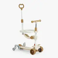 Самокат 5 в 1 Skyper, колеса PU 125х40 мм со светом, музыка, с дополнительными колесами. Brown (153310)