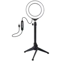 Кільцева USB RGBW LED лампа Puluz PKT3049B 4.7"+ настільний штатив
