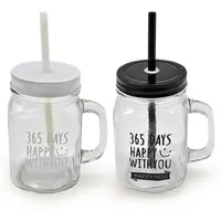 Кружка с крышкой и трубочкой Stenson Happy mug TD-00184 450 мл