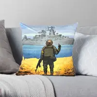 Подушка патріотична 3D "Рyсский воєнний корабль йди ..." 2692_E 12678 50х50 см