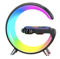 Нічник настільна лампа смарт RGB Happy Light Smart Light Sound Machine з бездротовою зарядкою 15W і Bluetooth колонкою 3W ЧОРНИЙ