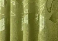 Шторна тканина льон рогожка "Листя". Колір оливковий. Код 1784ш