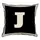 Подушка с мешковины Английская буква J 45x45 см (45PHB_ABC020_WH)