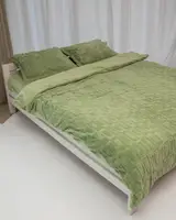 Постільна білизна плюшева євро Dushka Home 20729 200х220 см фісташкова